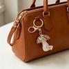 Chaveiro Cogumelo com Strass Bling Acessórios para Chave de Carro Porta-Chaves de Metal Pingente para Mochila Charme para Bolsa de Mulheres Meninas