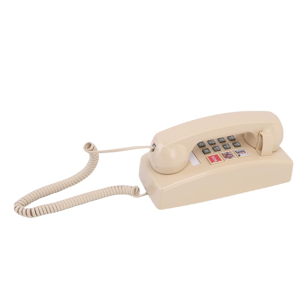 Retro Wall Phone Easy To Use 3 Levels Volume Wall Mounted Landline Telephone for Home Desk