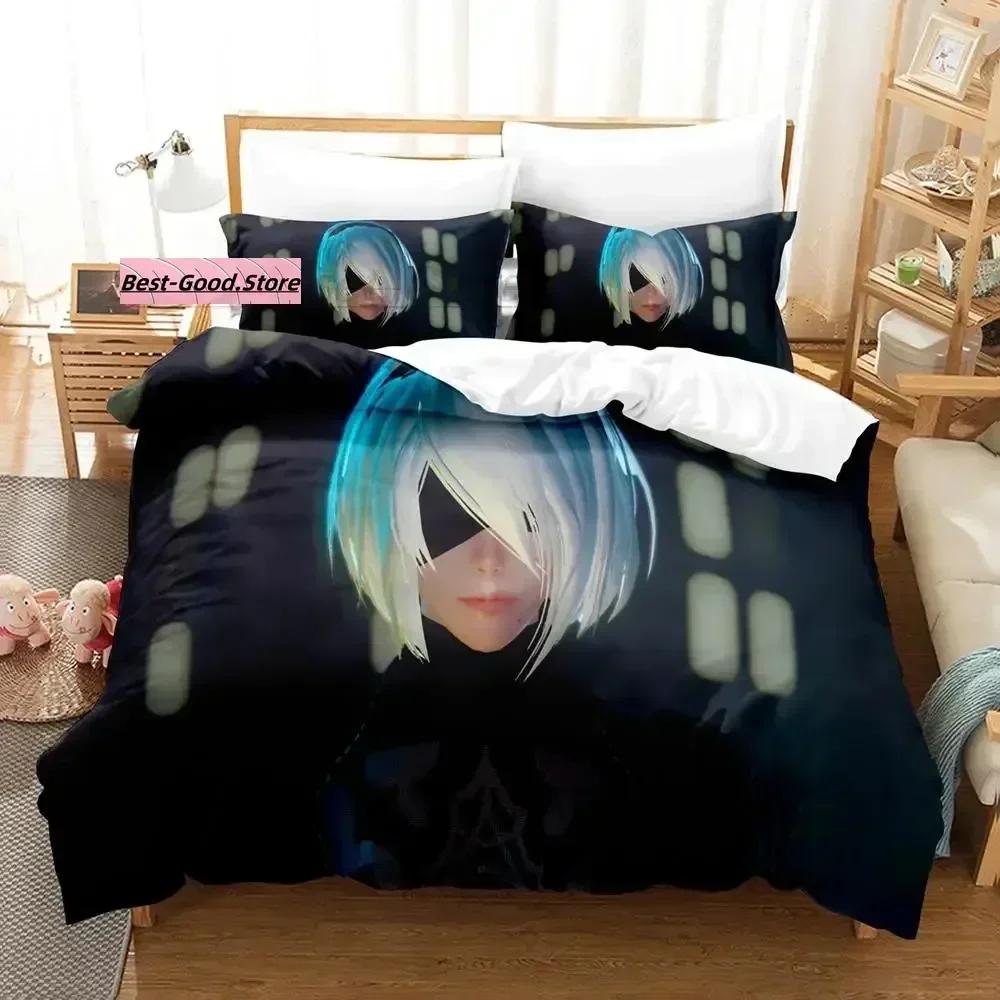 NieRAutomata Bedding Set Single Twin Full Queen King Size Bed Set Aldult Kid Bedroom Duvetcover Sets 3D Print Game Kawaii