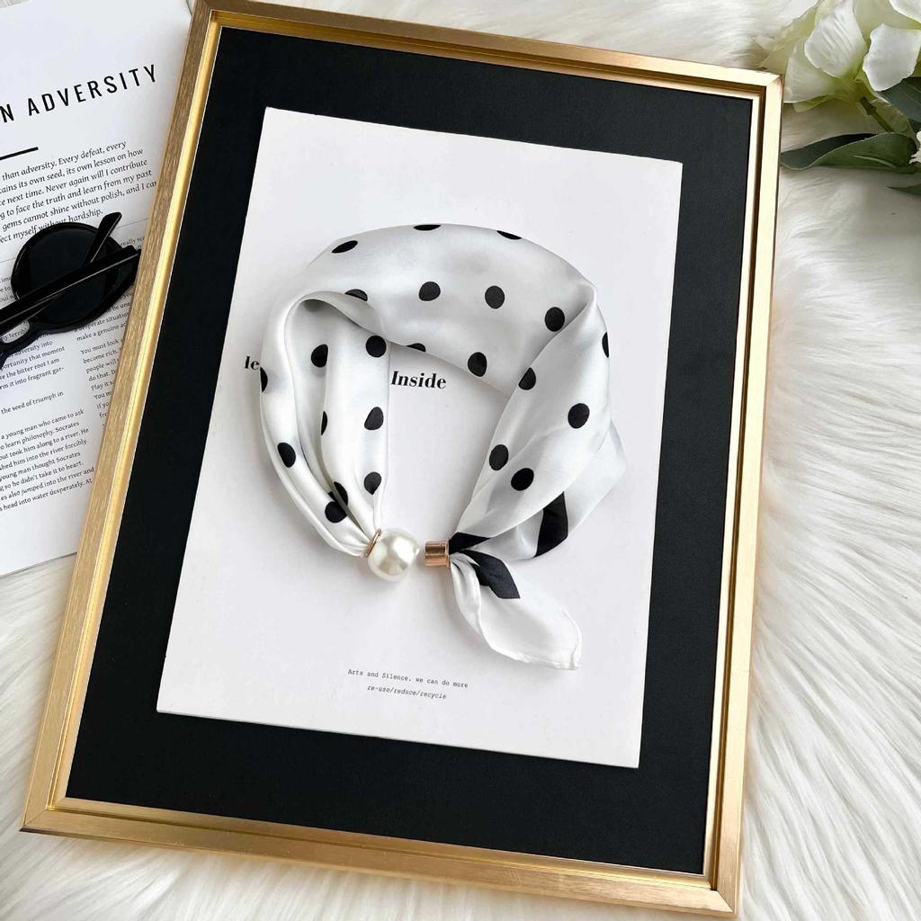 Magnetic Buckle Silk Scarf Headband Internet Celebrity New Magnetic Buckle Bracelet Small Long Women's Summer Casual Necklace Diamond Neck Band