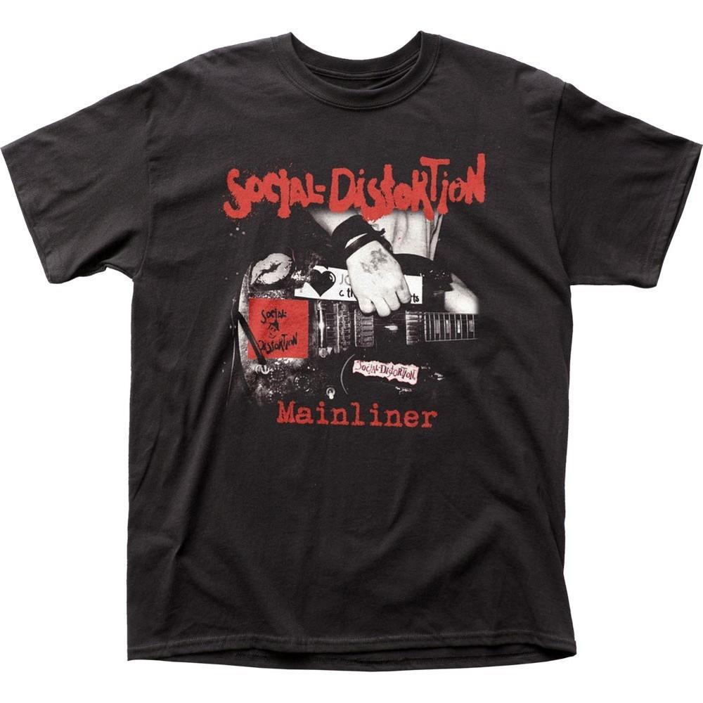 Social Distortion Mainliner Album Mens T Shirt Music Classic Rock Band Tee Black Unisex T-Shirt L