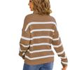 Contrast Color Striped Sweater for Women In Autumn and Winter New Retro Loose Lazy Style College Style Knitted Top