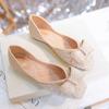 Fashion With Crystals Diamond Bow Rhinestone Low Heel Elegant Square Toe Woman Flats Y2k Young Discount Popular Spring Shoes for Women