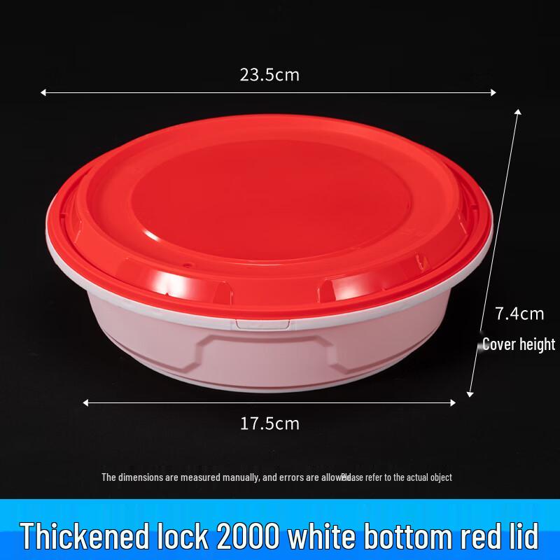Disposable Round Plastic Takeout Container with Locking Lid