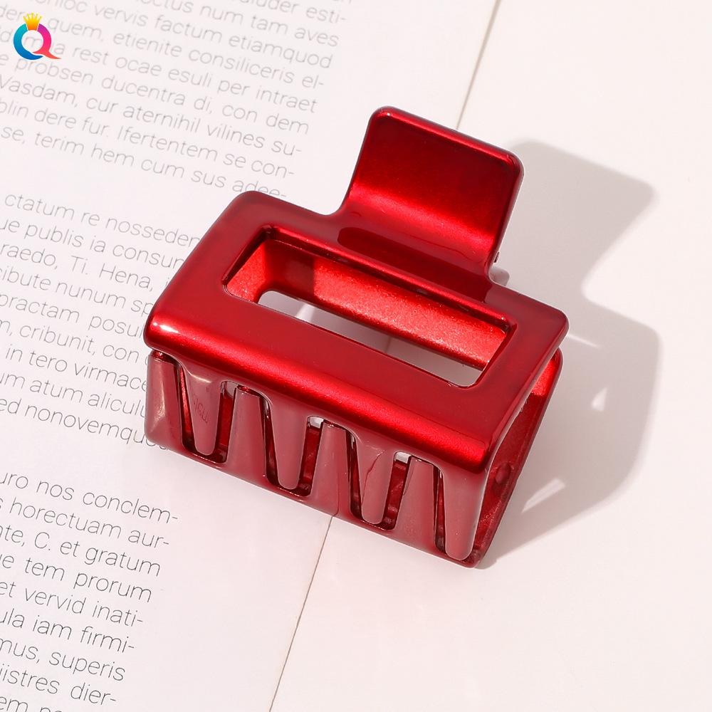 Korean Acrylic Red Geometric Hair Claw for Women Fashion Small Large Square Hair Crabs Clip Clamps Girls Hair Accessories