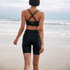Anta Solid Color Double Strap Bikini Set Women swimwear Black 1823531424-2