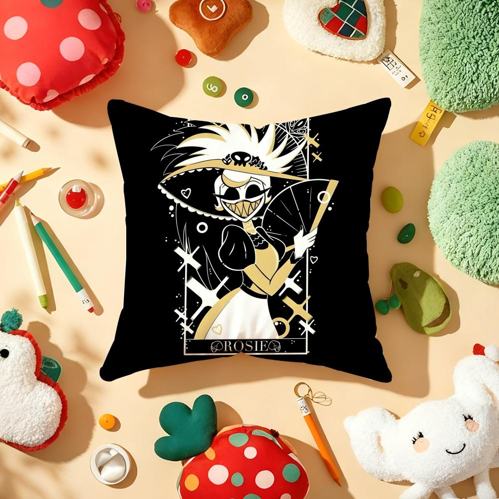 TV Show HHazbin hHotelS Pillow Case Plush Fabric Soft DoubleSided Printed Sofa Warm Winter Home Gift Cushion Cover