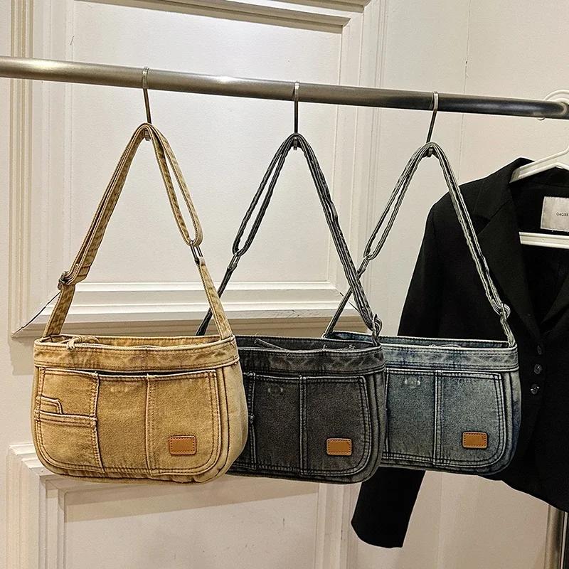 New Style Denim Square Shoulder Bags Casual Versatile Exclusive Design Super Cool Crossbody Bags