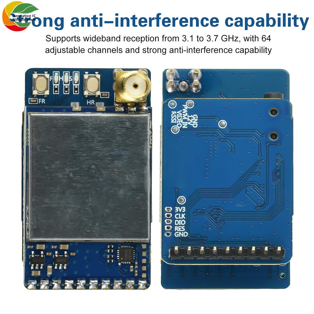 VRX-3301 3.1-3.7 GHz Bandwidth Video Input Module VRX Video Transmission Receiver Module FPV Video Analog Receiver 64-Channe