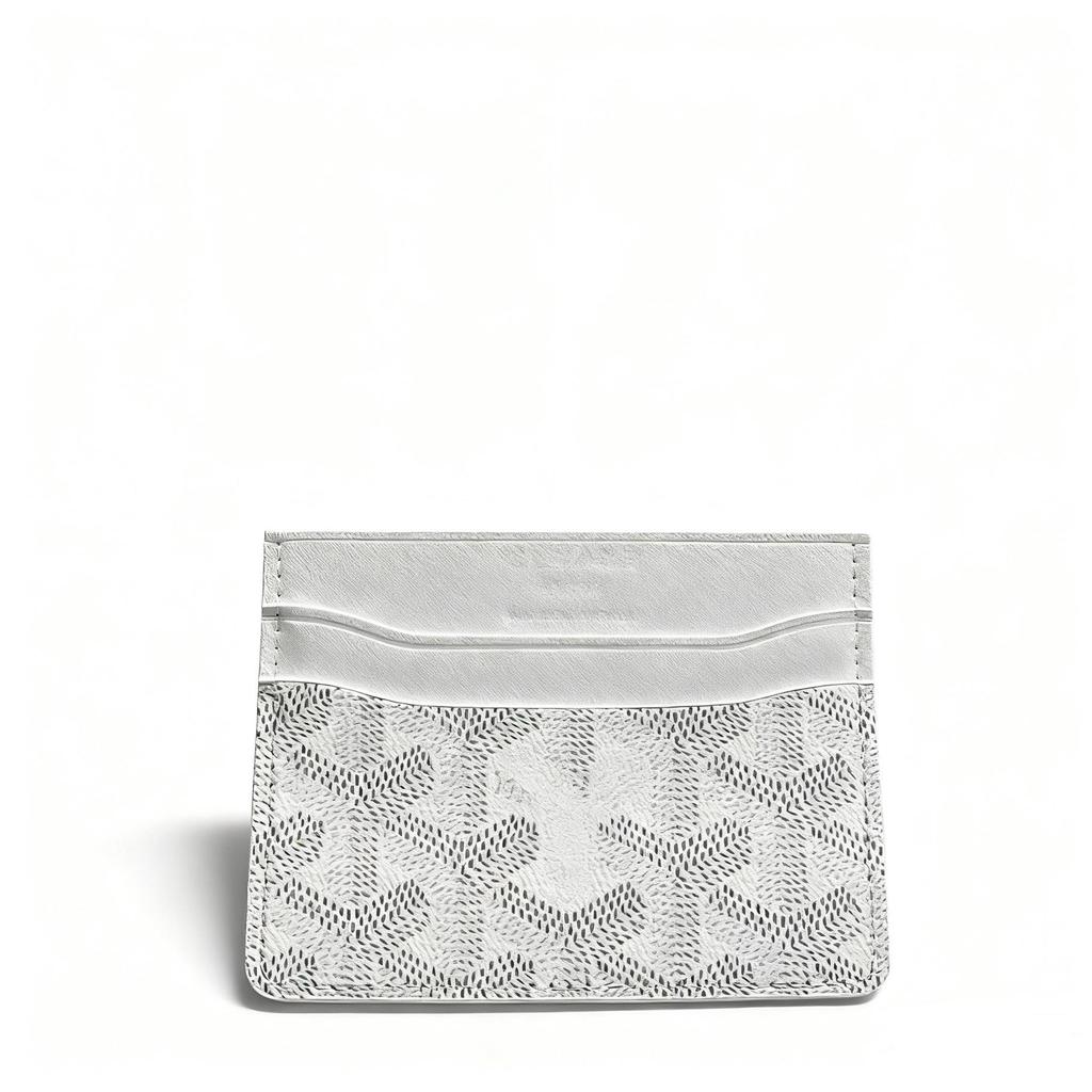 Goyard Goya Mały Wizytownik: Ultracienki portfel na karty z nadrukiem w pepitkę dla kobiet