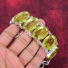 Lemon Topaz Designer Bracelet, 925 Solid Sterling Silver Bracelet, Adjustable Chain Handmade Bracelet, For Memorial Day