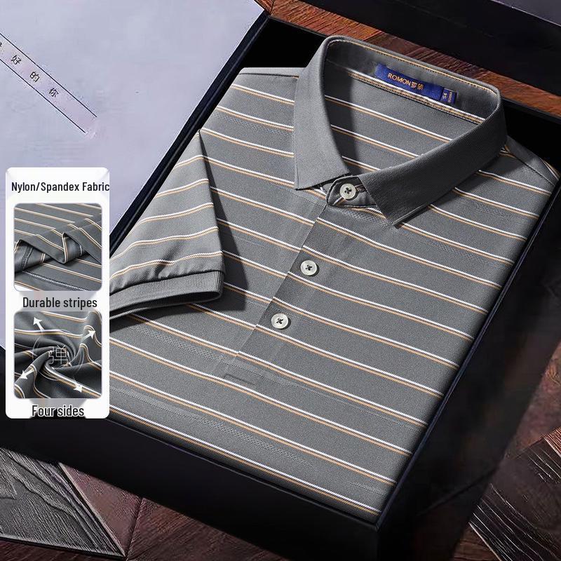

Romon Men s Seamless Ice Silk Polo Shirt 50