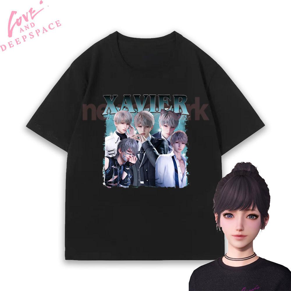 Xavier Love and Deepspace Otome Game Tshirt Romance Anime Cartoon Game Woman Girlfriend Cotton Graphic T Shirts Shortsleev