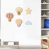 5Pcs/Set Hot Air Balloon Wall Decoration Farmhouse Rustic Wooden Star Cloud Wall Art Home Office Living Room Wall Hanging Ornament