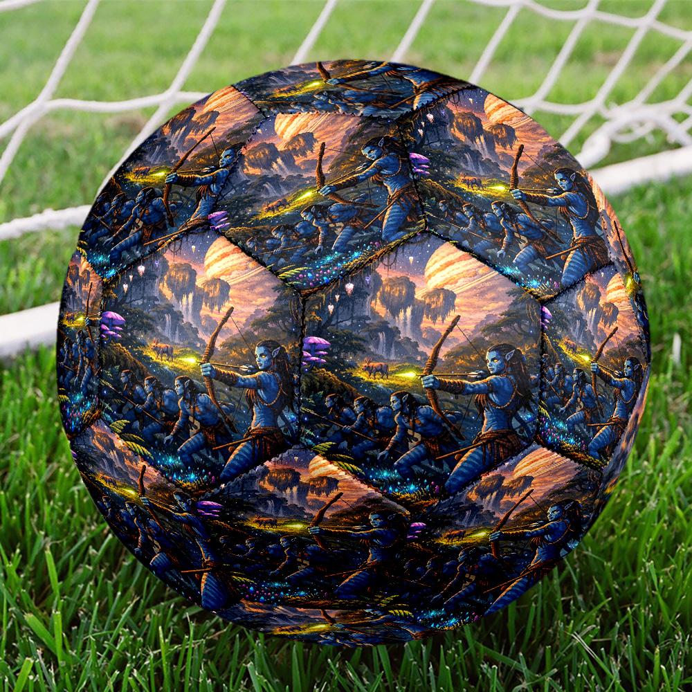 Avatar Print Size 5 Soccer Ball, Standard Match Football for Sports Game and Team Practice, Ideal Gift for Soccer Fans