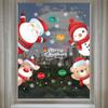 Santa Claus XMAS Tree Wall Decals Merry Christmas Glass Static Stickers Christmas Window Sticker