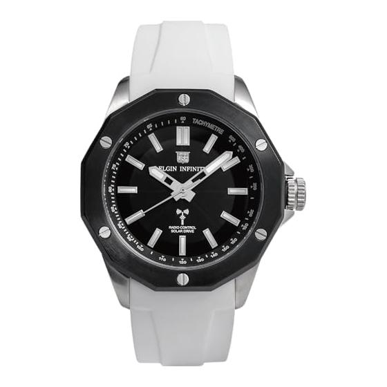 [Распродажа остатков] Радио-солнечные часы ELGIN | FK1432R-BP Белый каучук