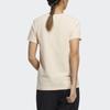 Adidas Three Stripe Sports Training Casual Cotton Soft Crew Neck Short Sleeve T-Shirt Women T-Shirts Beige HM7084
