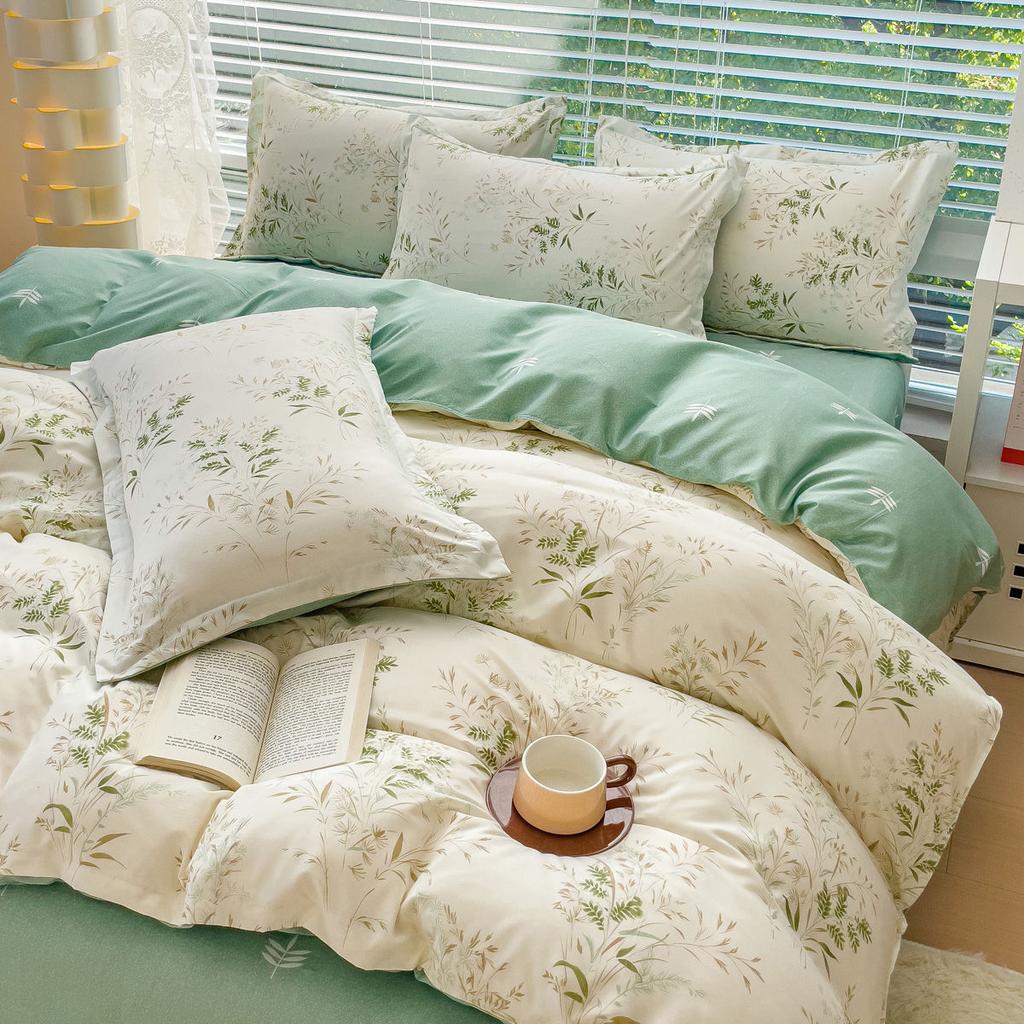 Fashion Duvet Cover Set Korean Ins Style 2024 New Flat Sheet Pillowcase No Filler Kids Adult Bedding Set Twin Queen Bed Linen