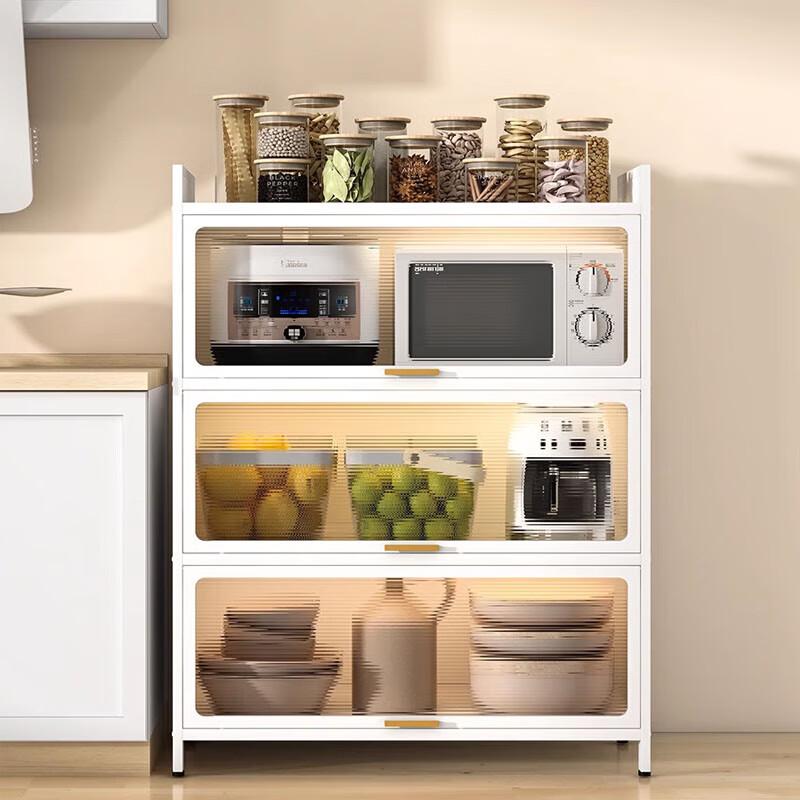 Flip-Top Dustproof Oven Storage Cabinet