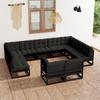 Day and Night - Day and Night 11-piece Garden Furniture Set with Black Pine Wood Cushions