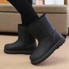 Women's Waterproof Fleece-Lined Snow Boots - Mid-Calf, Non-Slip, Warm, Height-Increasing, Comfortable