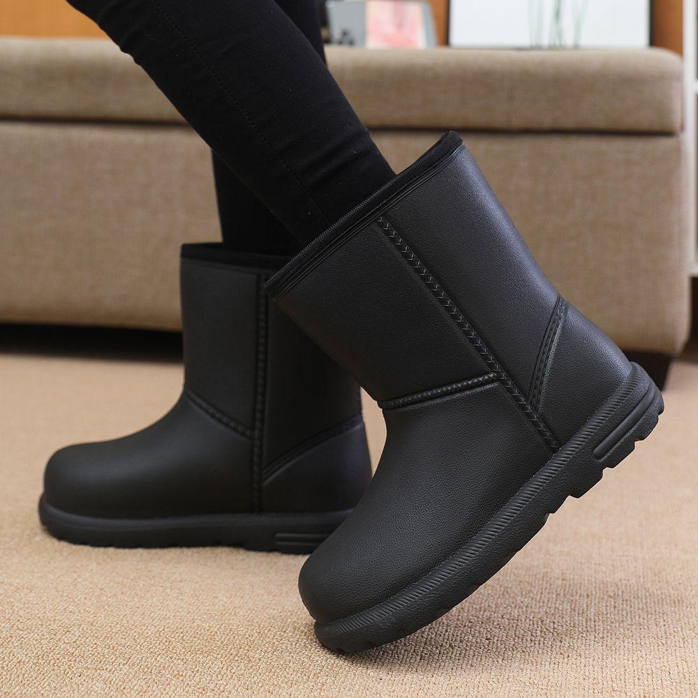 Women's Waterproof Fleece-Lined Snow Boots - Mid-Calf, Non-Slip, Warm, Height-Increasing, Comfortable