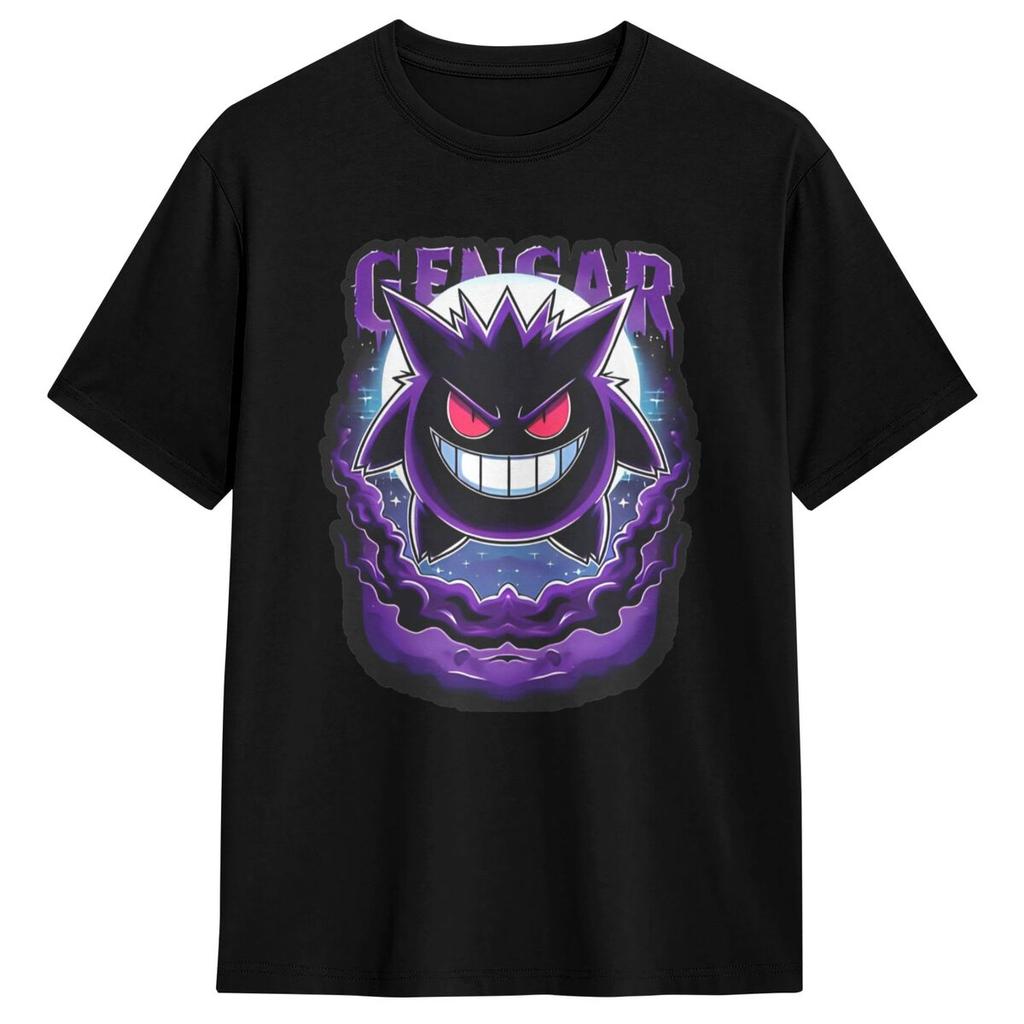 Pokemon Gengar Big Face T-Shirt Beach Streetwear T-Shirts Cotton Trending Tee Shirt For Adult Short Sleeves Pattern Clothes