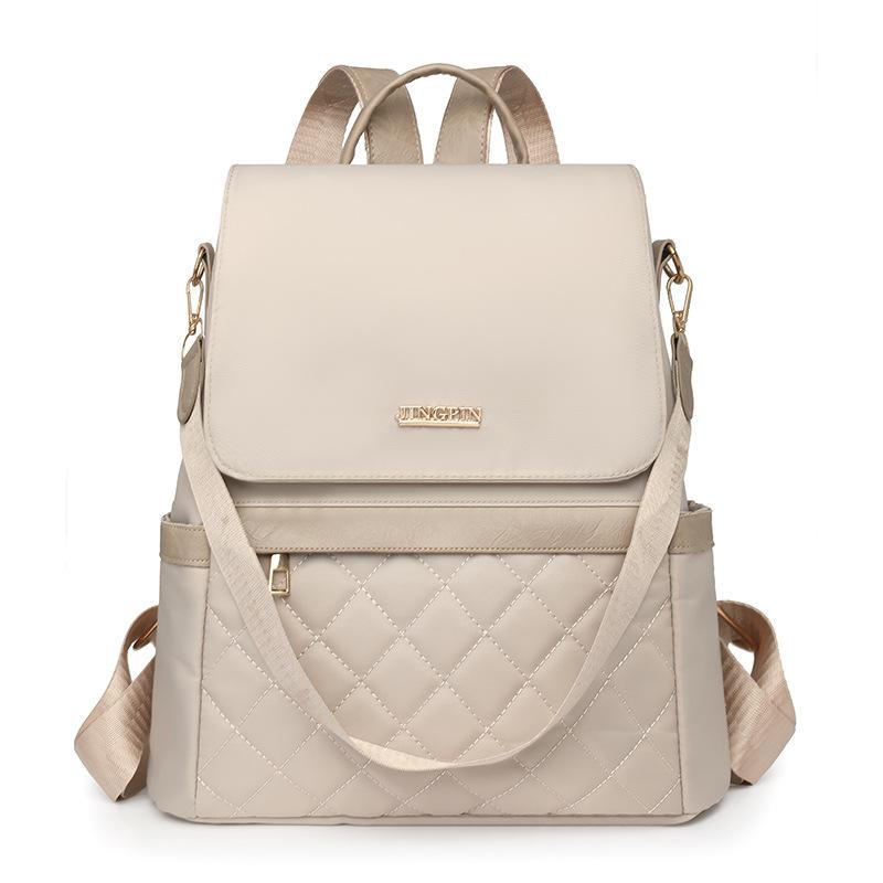 

Рюкзак против краж Женский рюкзак большой вместимости с водоотталкивающим покрытием Многофункциональная наплечная сумка бежевый