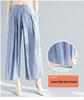 Summer 2024 Women's Black High-Waisted Wide-Leg Pleated Pants: Versatile, Slimming, Loose Fit, Plus Size, Casual Nine-Point Length.