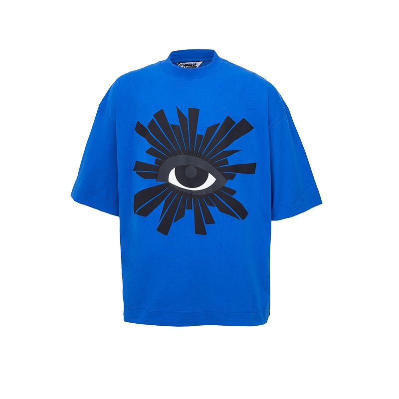 Cross-border trendy brand HOUSE & ERRORS Eye of Truth Letter Pattern Printed Short Sleeve T-Shirt Men's and Women's High Street Half Sleeve