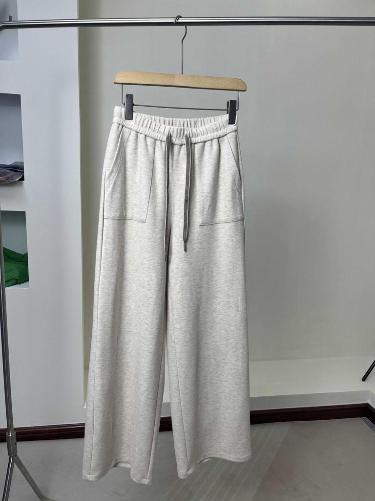 Damen Freizeit-Herbsthose mit weitem Bein und Fleece-Futter