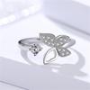 Korean 925 Sterling Silver Butterfly Zircon Ring for Women: Elegant, Simple, Open Design