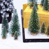 25PCS Miniature Artificial Christmas Trees 5 Sizes,with Wooden Base for Decoration DIY Party Decoration Crafts
