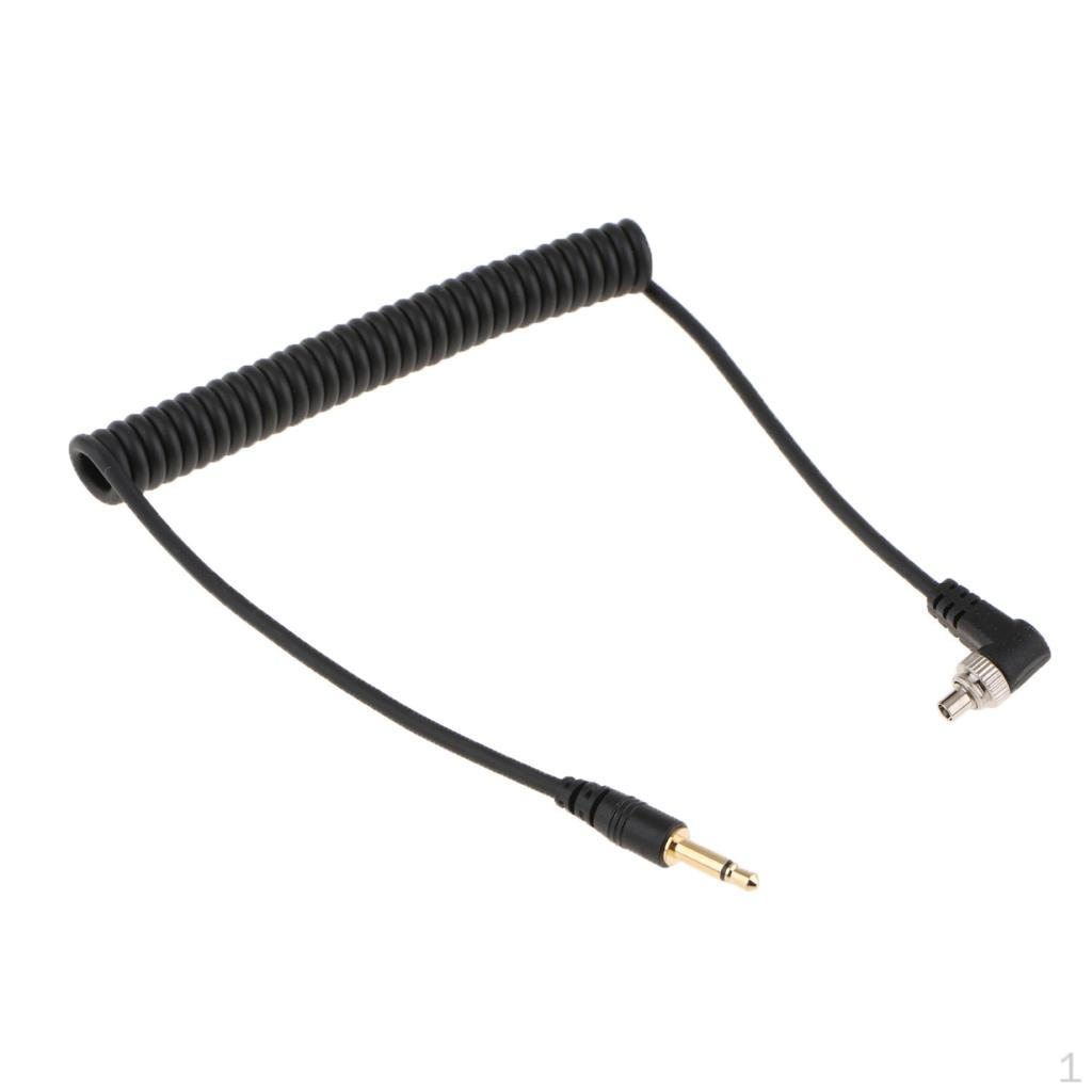 3.5mm To Male Cord With Screw Lock For DSLR Camera - Black
