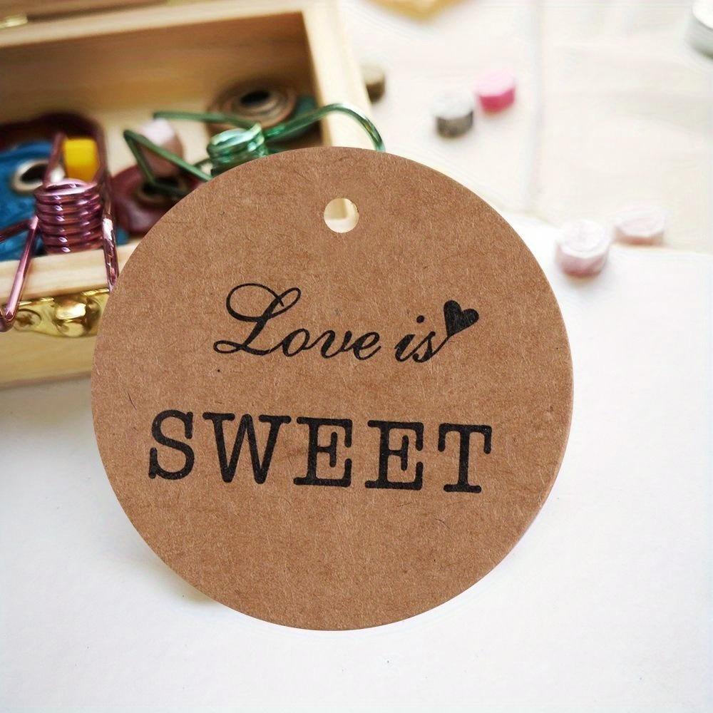 200PCS Labels Thank You Handmade Hang Tags Gift Bag Hang Tags Candy Boxes Price Kraft Paper Label Packaging Wishing Bottle Craft