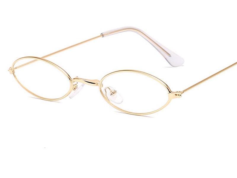 Retro Small Oval Sunglasses Woman Lentes De Sol Vintage Brand Shades Metal Color Sun Glasses for Female Fashion Designer Lunette