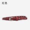 Women's Versatile Belt Rivets with Jeans Dress Decorative Belt Punk Pin Buckle Diamond Girls Leather Belt