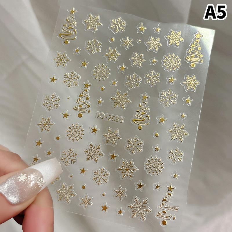 1 Sheet Christmas White Snowflakes Nail Stickers Snowflake Nail Decal Snowflake Xmas Slider