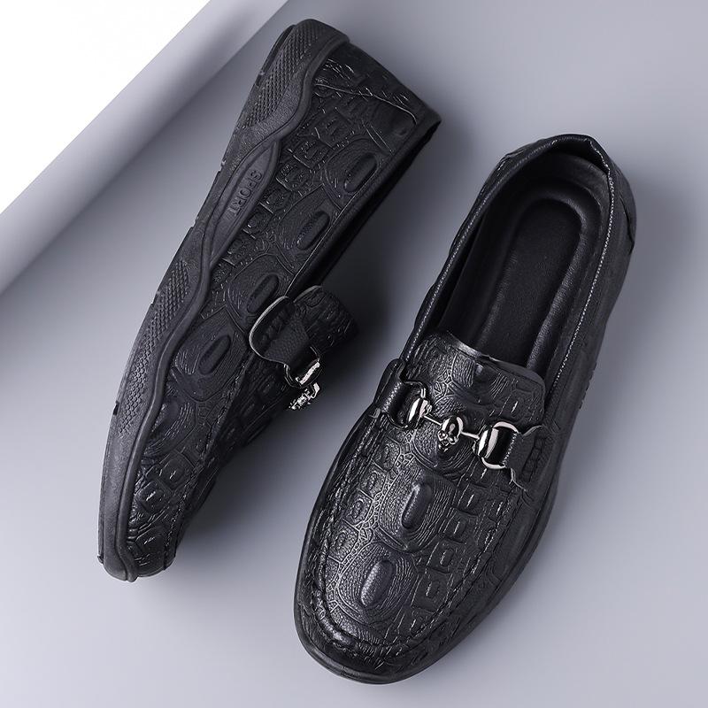 

Casual leather shoes crocodile pattern 2025 autumn business men s shoes one pedal new men s leather shoes men s Doudou shoes 39