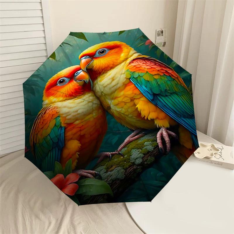

1PC Parrot Jungle Umbrella-8-Rib Reinforced, Automatic Open, Lightweight & Durable, Fashion Accessory for Outdoor-L0316