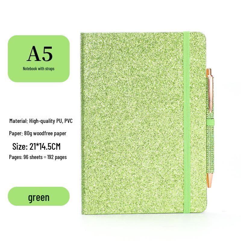 Exquisite Glitter Sequin Strap Journal: Personalized Creative Diary Notebook