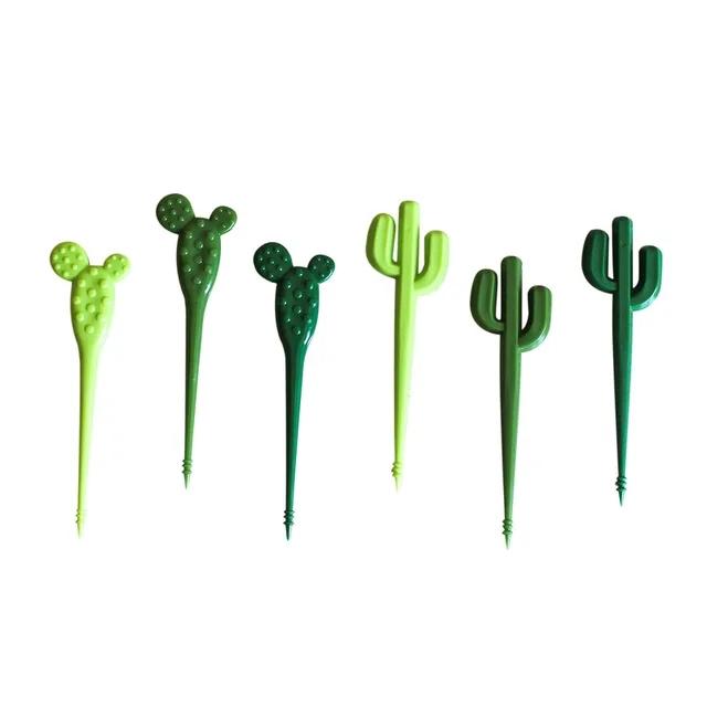 

6 шт./набор Фруктовые вилки для вечеринки, десерта, кактуса, закусок, Портативные, для еды, Детские палочки, Кафе, Многоразовые, Декоративные зубочистки