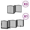 15 Piece Foldable Black Dog Gate 750 cm Poplar Wood