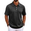 Polo tinta unita classica vestibilità slim manica corta top con colletto casual da lavoro abbottonatura tessuto confortevole per uomo e donna