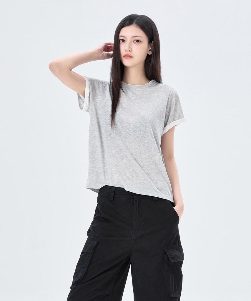 MIXXO Contrast Sleeve Short Sleeve T-Shirt Re Hwg73As_Miwhwg90Aa