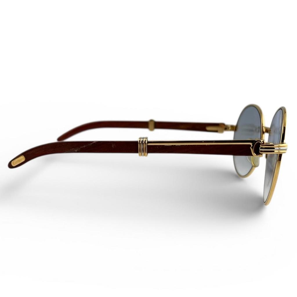 Good Cartier sunglasses Trinity Wooden Temple gold Women Used