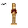 Decorative Wooden Soldier Statues Christmas Nutcracker Ornaments, Neutral Figures with Velvet Bow, DIY Festive Indoor Shop Display Ornaments Ornament