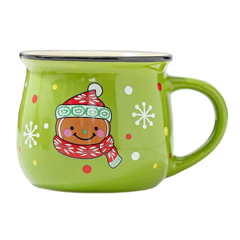 350ML Large Christmas Gift Ceramic Mug Santa Elk Mousse Cup Ceramic Coffee Cup For Office Home Milk Coffee Tea Cups Xmas Gift