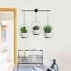 1 Set Hängende Blumentöpfe Wandmontierter Pflanzenhaken Hängepflanzer-Set Enthält Metallstange 3 Pflanzer Und Seile